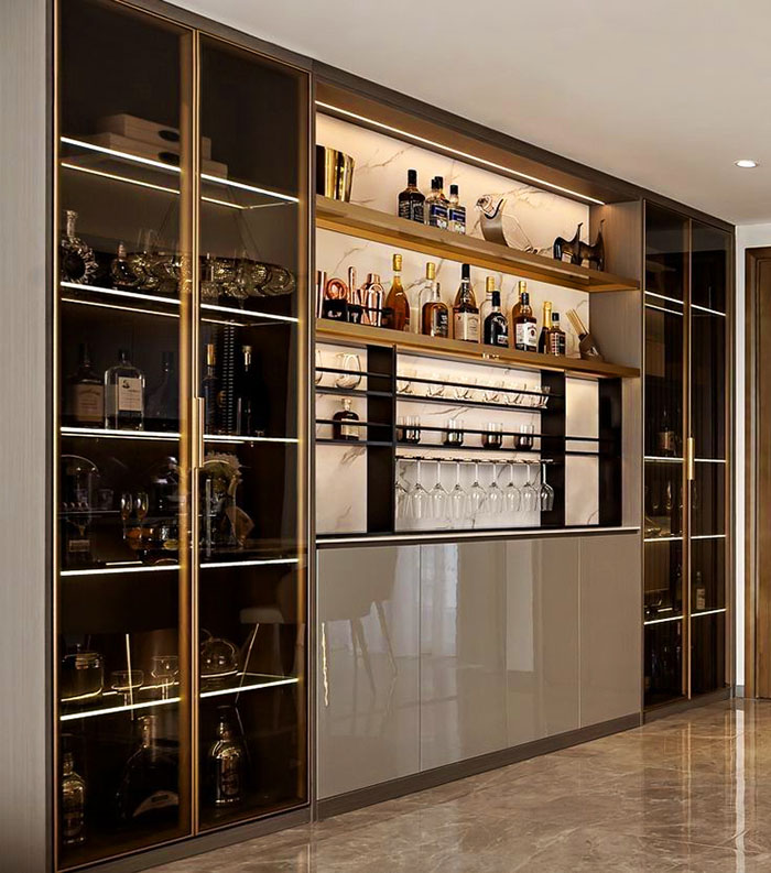 Tủ rượu cánh kính sang trọng